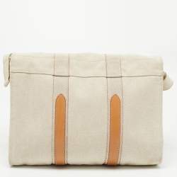 Hermes Beige/Natural Canvas and Leather Diaper Messenger Bag