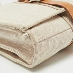 Hermes Beige/Natural Canvas and Leather Diaper Messenger Bag