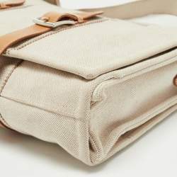 Hermes Beige/Natural Canvas and Leather Diaper Messenger Bag