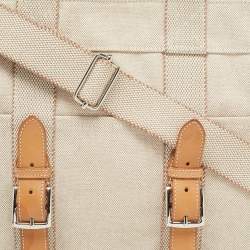 Hermes Beige/Natural Canvas and Leather Diaper Messenger Bag