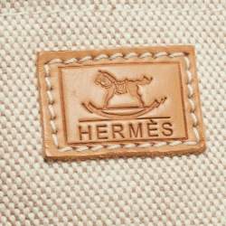 Hermes Beige/Natural Canvas and Leather Diaper Messenger Bag
