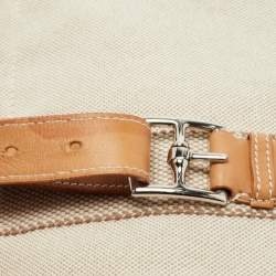 Hermes Beige/Natural Canvas and Leather Diaper Messenger Bag