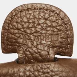 Hermes Chocolat Clemence Leather Evelyne III GM Bag