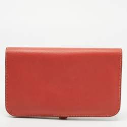 Hermes Sanguine Swift Leather Dogon Duo Wallet