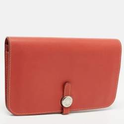 Hermes Sanguine Swift Leather Dogon Duo Wallet