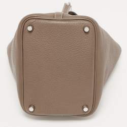 Hermes Etoupe Taurillon Clemence Leather Picotin Lock 18 Bag
