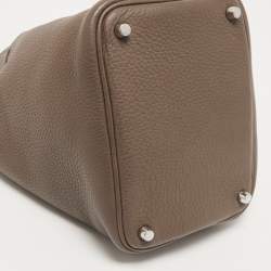 Hermes Etoupe Taurillon Clemence Leather Picotin Lock 18 Bag
