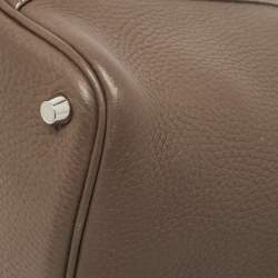 Hermes Etoupe Taurillon Clemence Leather Picotin Lock 18 Bag