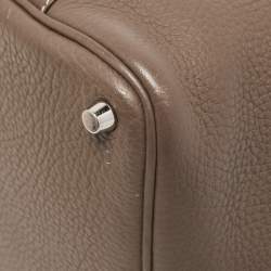 Hermes Etoupe Taurillon Clemence Leather Picotin Lock 18 Bag