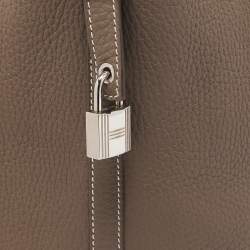 Hermes Etoupe Taurillon Clemence Leather Picotin Lock 18 Bag