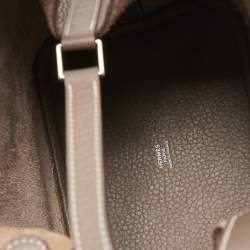 Hermes Etoupe Taurillon Clemence Leather Picotin Lock 18 Bag