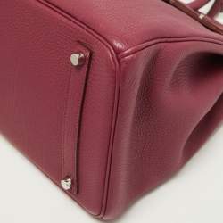 Hermes Tosca Togo Leather Palladium Finish Birkin 35 Bag