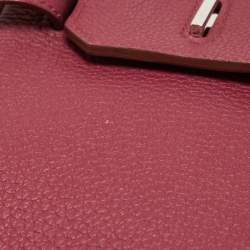 Hermes Tosca Togo Leather Palladium Finish Birkin 35 Bag