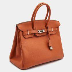 Hermes Capucine Togo Leather Palladium Finish Birkin 35 Bag
