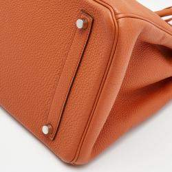 Hermes Capucine Togo Leather Palladium Finish Birkin 35 Bag