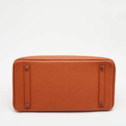 Hermes Capucine Togo Leather Palladium Finish Birkin 35 Bag