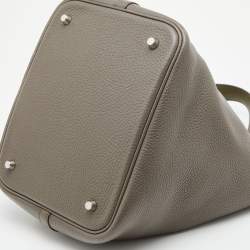 Hermes Etain Taurillon Clemence Leather Picotin Lock 22 Bag