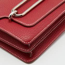 Hermes Rouge Vif Fjord Leather Roulis 23 Shoulder Bag