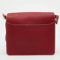 Hermes Rouge Vif Fjord Leather Roulis 23 Shoulder Bag