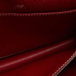 Hermes Rouge Vif Fjord Leather Roulis 23 Shoulder Bag