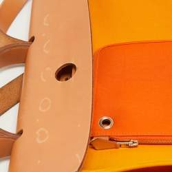 Hermes Jaune D' Or/Orange Canvas and Leather Herbag Zip 39 Bag