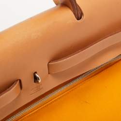 Hermes Jaune D' Or/Orange Canvas and Leather Herbag Zip 39 Bag