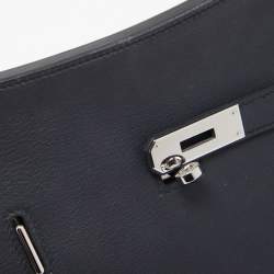 Pre Owned Hermes Blue Nuit/Orange Poppy Swift Leather Jypsiere 28 Bag