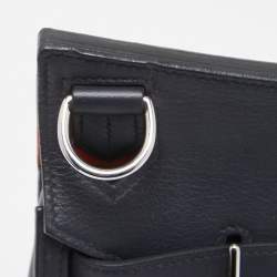 Pre Owned Hermes Blue Nuit/Orange Poppy Swift Leather Jypsiere 28 Bag