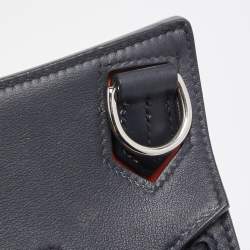 Pre Owned Hermes Blue Nuit/Orange Poppy Swift Leather Jypsiere 28 Bag
