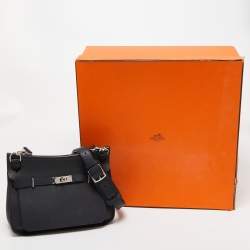 Pre Owned Hermes Blue Nuit/Orange Poppy Swift Leather Jypsiere 28 Bag