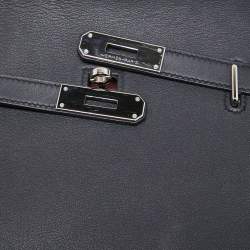 Pre Owned Hermes Blue Nuit/Orange Poppy Swift Leather Jypsiere 28 Bag