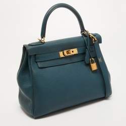 Pre Owned Hermes Colvert Evercolor Leather Gold Finish Kelly Retourne 28 Bag