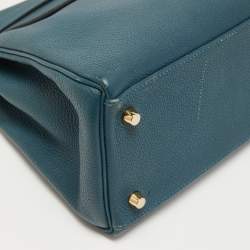 Pre Owned Hermes Colvert Evercolor Leather Gold Finish Kelly Retourne 28 Bag