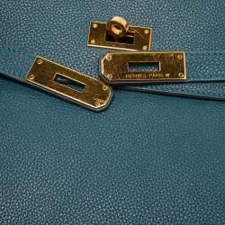 Pre Owned Hermes Colvert Evercolor Leather Gold Finish Kelly Retourne 28 Bag