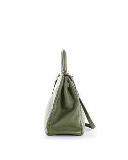 Hermes Olive Green Clemence Leather Gold Hardware Kelly Retourne 35 Bag 