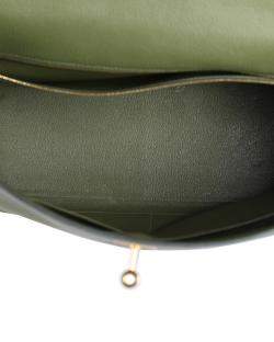 Hermes Olive Green Clemence Leather Gold Hardware Kelly Retourne 35 Bag 