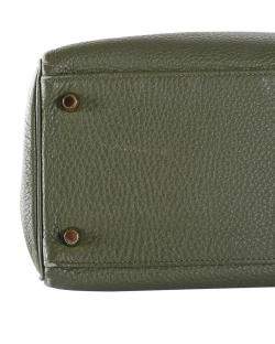 Hermes Olive Green Clemence Leather Gold Hardware Kelly Retourne 35 Bag 