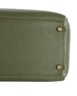 Hermes Olive Green Clemence Leather Gold Hardware Kelly Retourne 35 Bag 