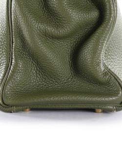 Hermes Olive Green Clemence Leather Gold Hardware Kelly Retourne 35 Bag 