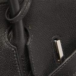 Hermès Black Evercolor Leather Palladium Finish Birkin 30 Bag