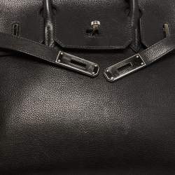 Hermès Black Evercolor Leather Palladium Finish Birkin 30 Bag