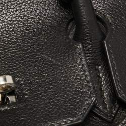 Hermès Black Evercolor Leather Palladium Finish Birkin 30 Bag