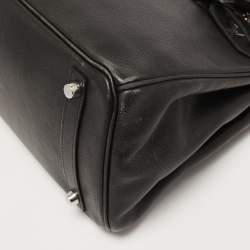 Hermès Black Evercolor Leather Palladium Finish Birkin 30 Bag