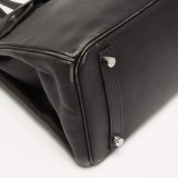 Hermès Black Evercolor Leather Palladium Finish Birkin 30 Bag