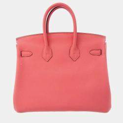 Hermes Rose Azalee Swift Leather Birkin Size 25 Bag