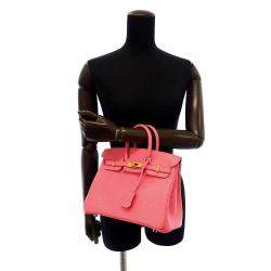 Hermes Rose Azalee Swift Leather Birkin Size 25 Bag