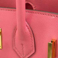 Hermes Rose Azalee Swift Leather Birkin Size 25 Bag