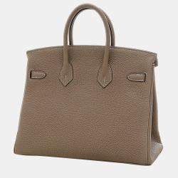 Pre Owned Hermes Birkin 25 Togo Etoupe handbag Gold hardware Z stamp