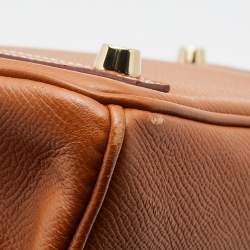 Pre Owned Hermes Gold Epsom Leather Gold Finish Birkin 25 Bag