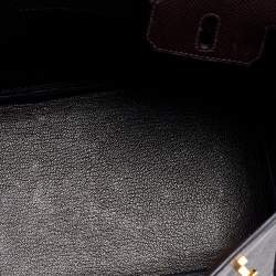 Hermes Chocolat Epsom Leather Gold Finish Birkin 25 Bag
